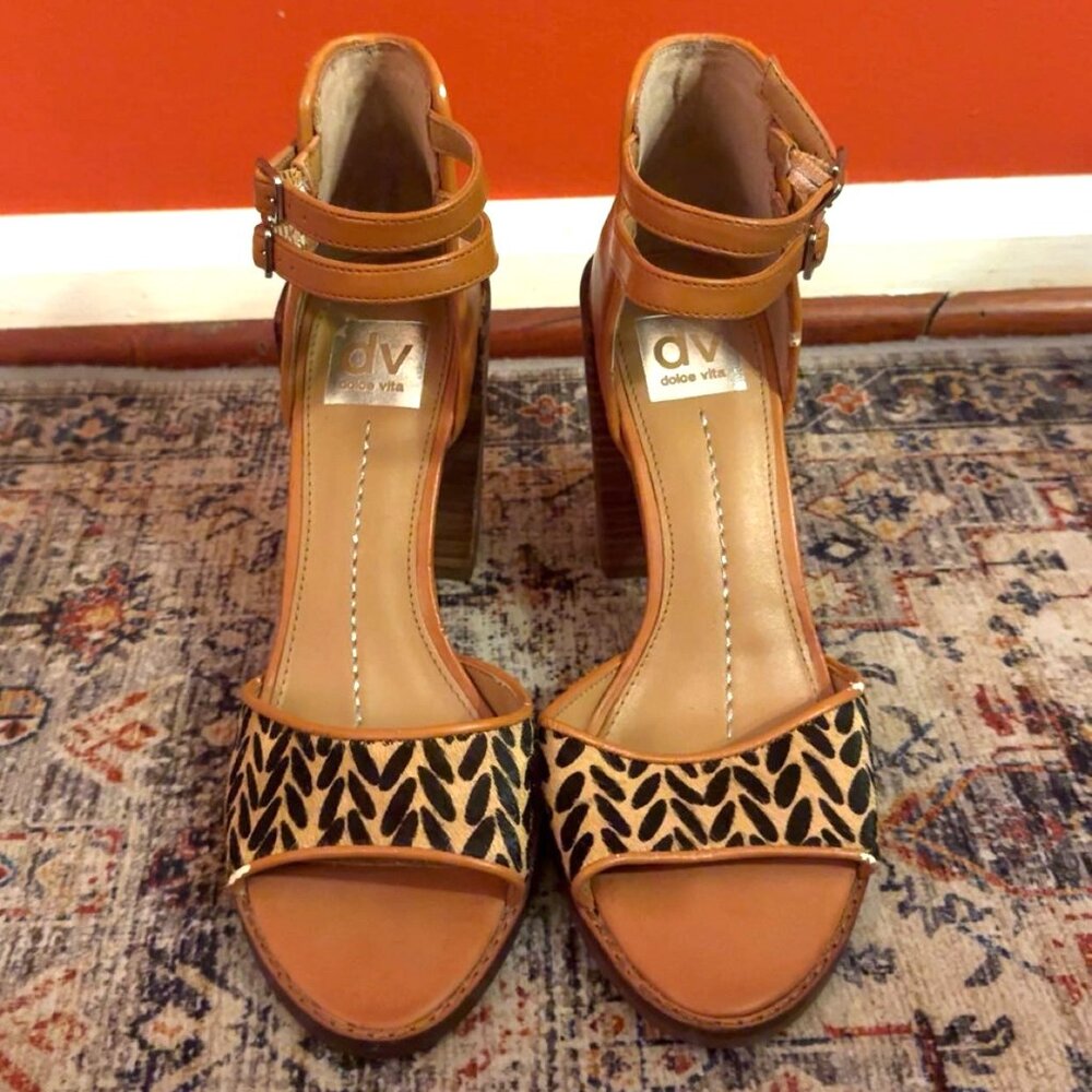 Brown Dolce Vita High Block Heels, Size 8W